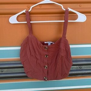 Boho Cropped Tank - Papaya